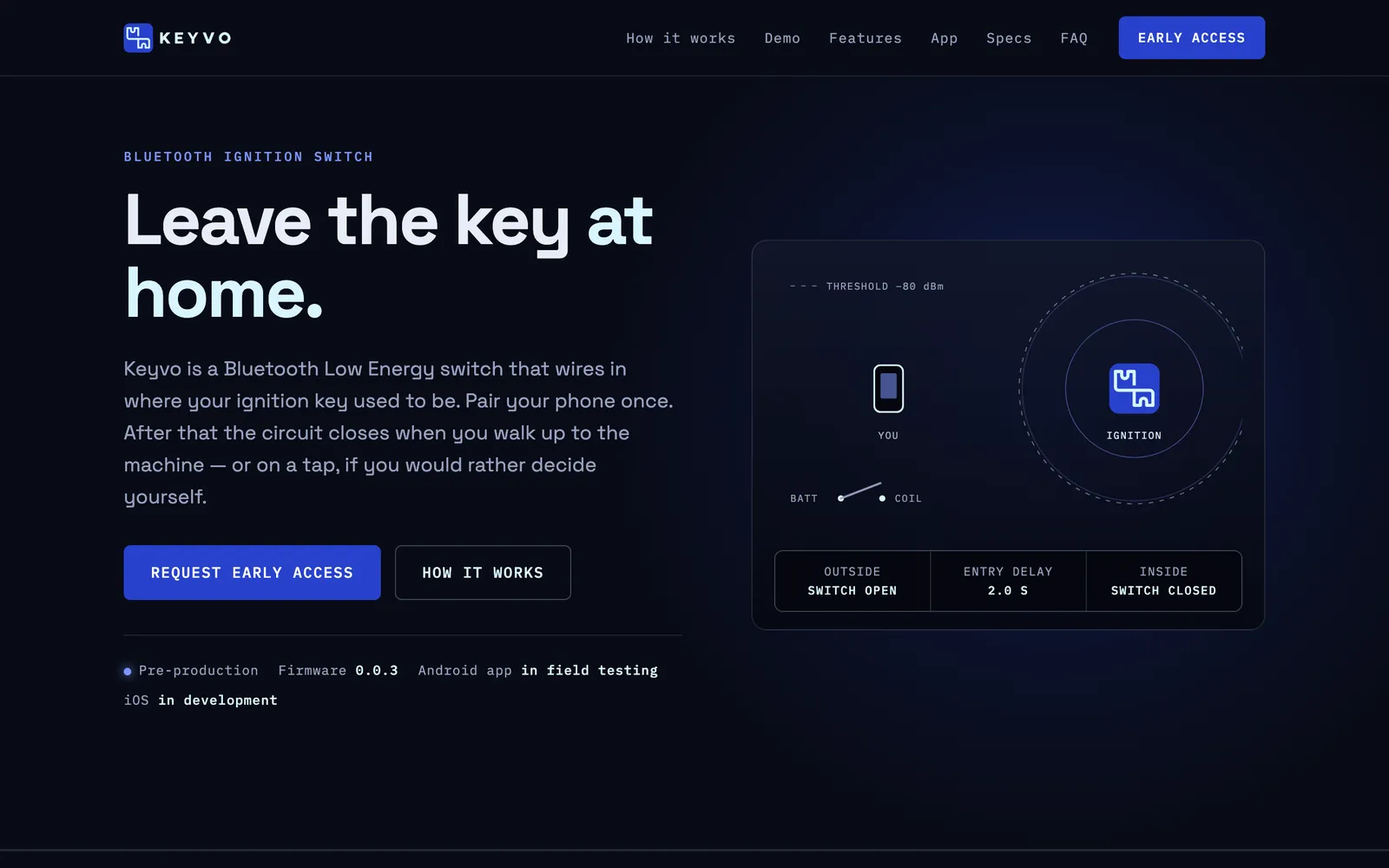 The keyvo.app home page