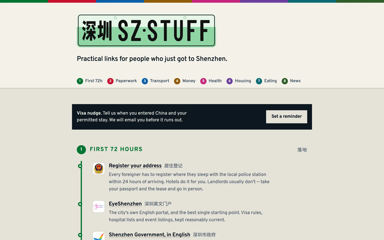 The szstuff.com home page